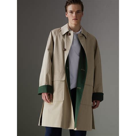 burberry resinated cotton car coat|burberry car coat men's.